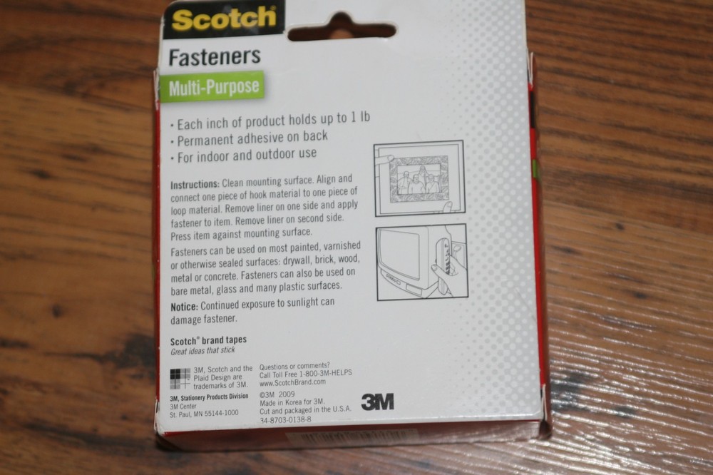 Scotch Fastners Multi Purpose - Hook & Loop Fastners - 12 ft Roll
