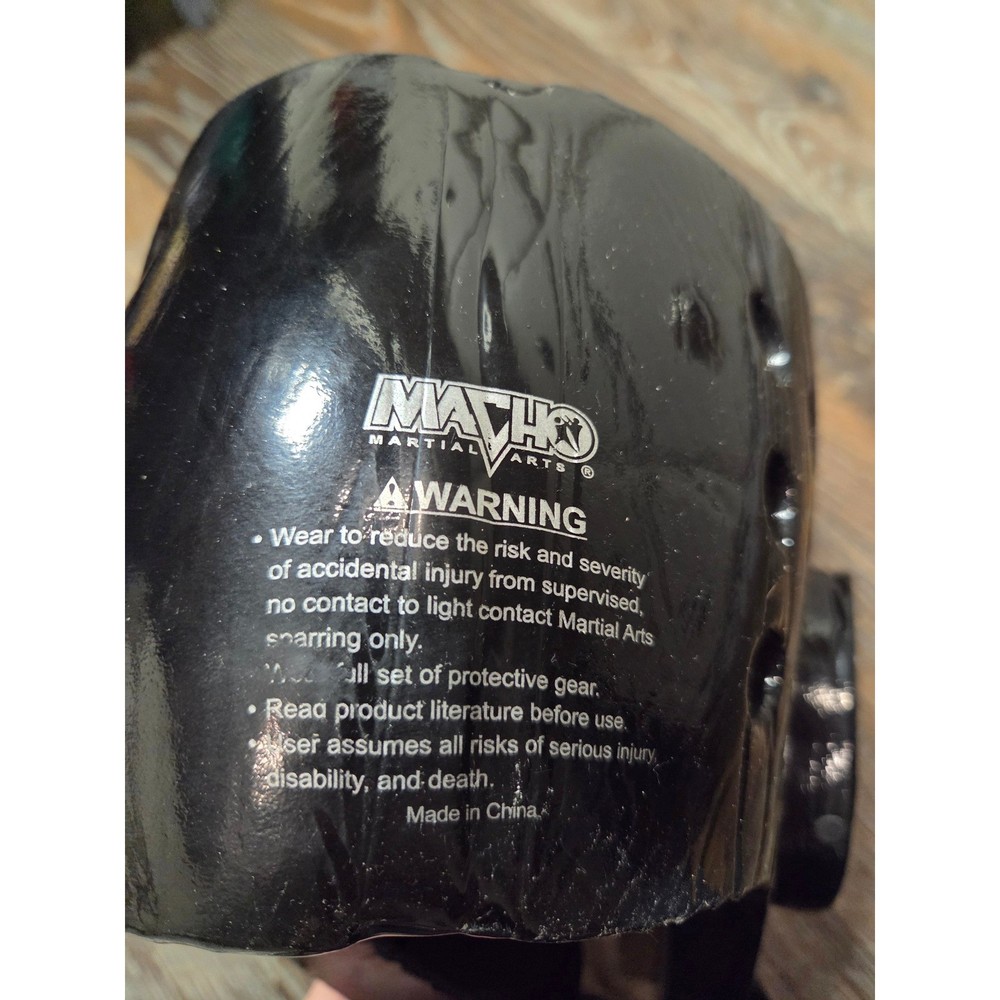 Macho Martial Arts Sparring Headgear Black Foam Head Guard HDC330 Size Medium