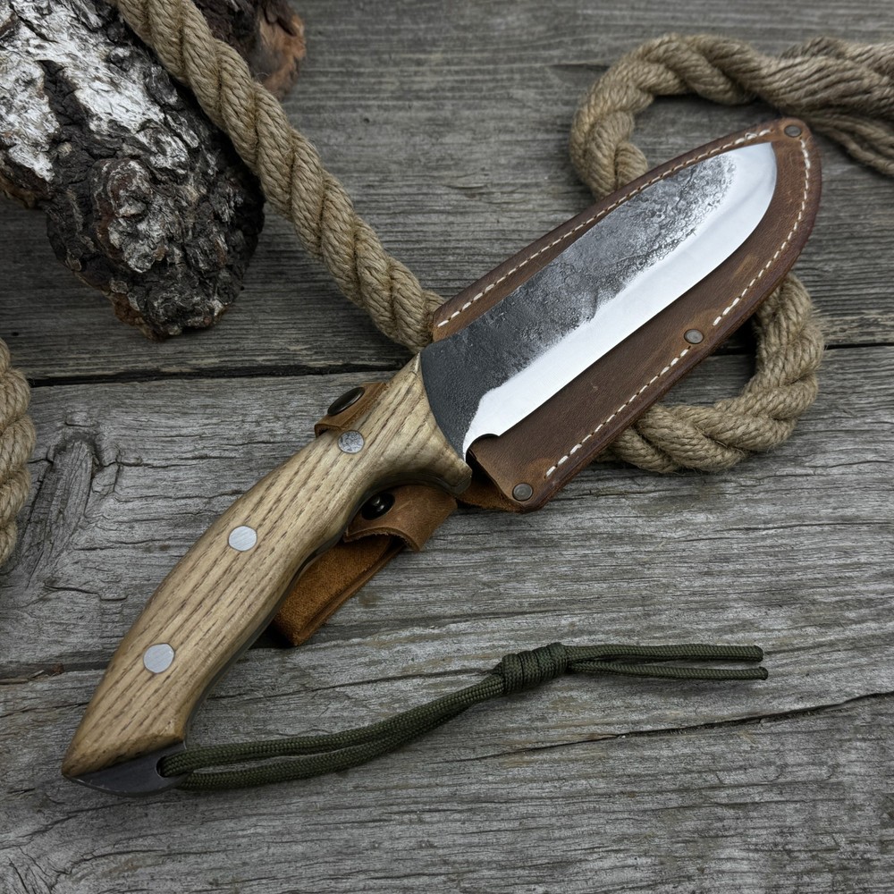Forged Hunting Knife. Razor Sharp Blade (Fixed Blade). Tools for Camping.