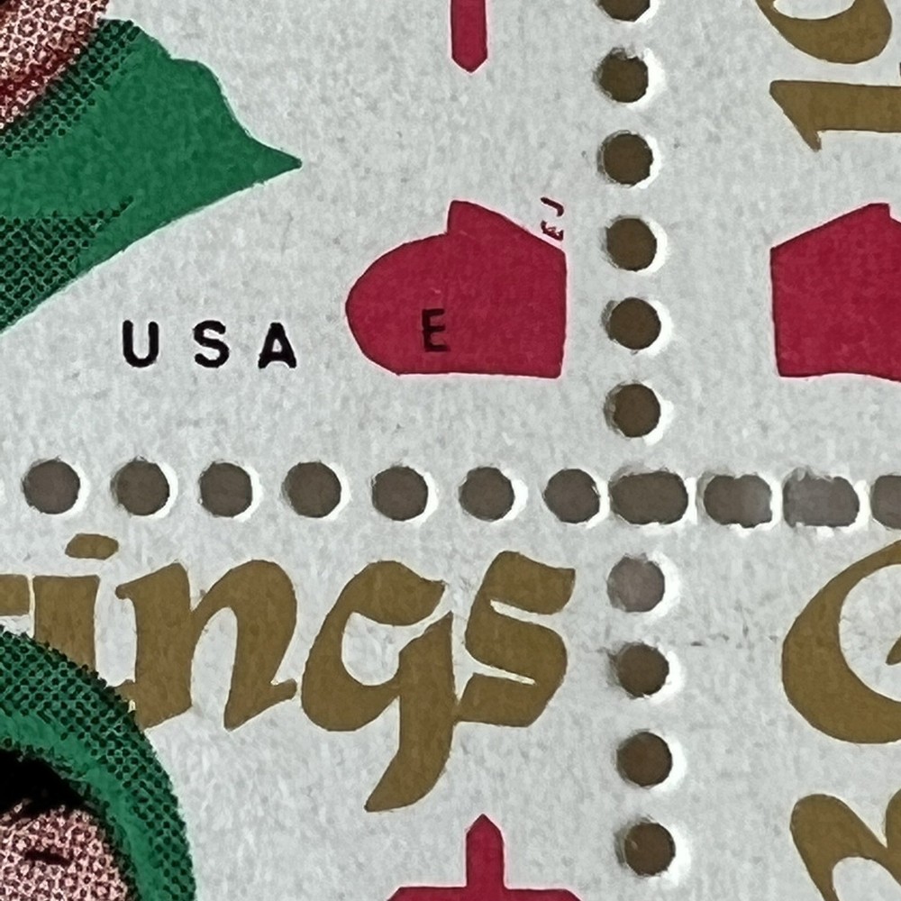 ERROR 1953 CHRISTMAS SEAL STAMPS WITH "E" IN BOTTOM RIGHT CORNER MNH