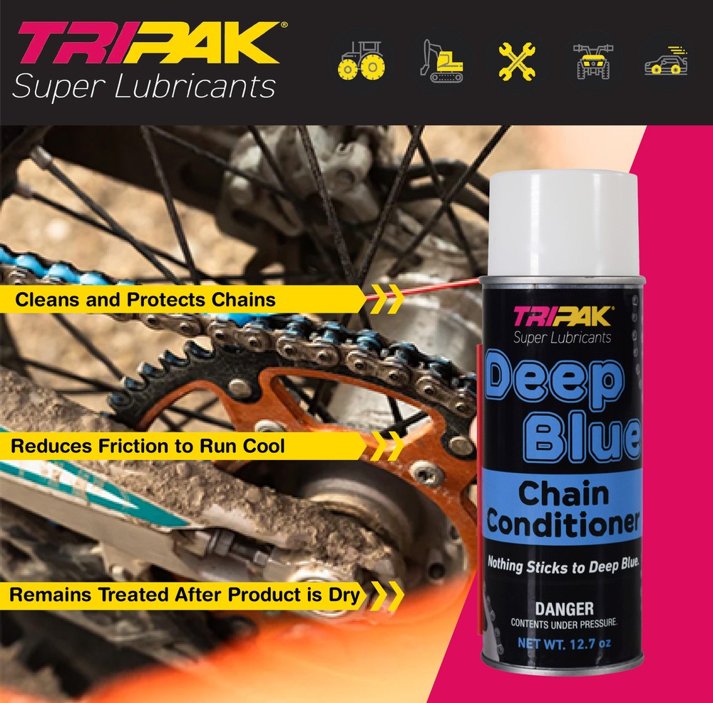 TRIPAK Deep Blue Chain Conditioner - Advanced Anti-Wear Formula (8 Pack)