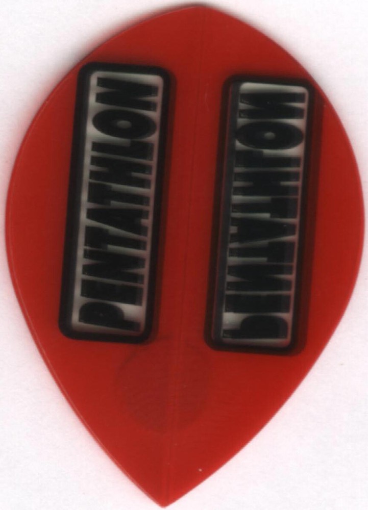 Red Teardrop PENTATHLON Dart Flights: 3 per set