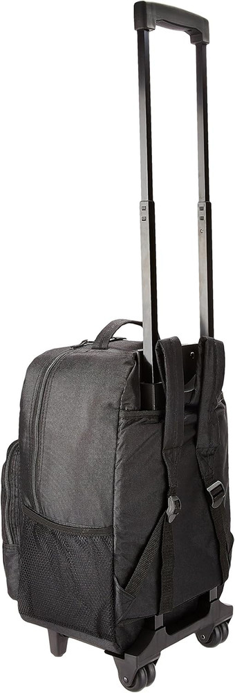 Double Handle Rolling Backpack, Black, 17-Inch