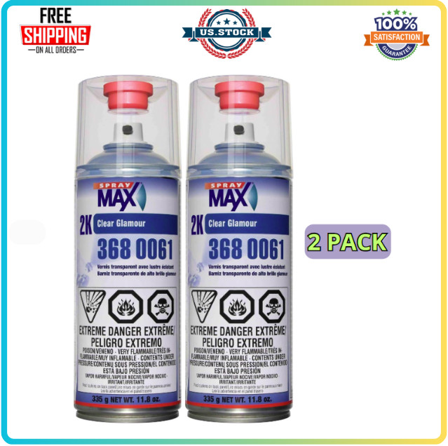 USC Spray Max 2k High Gloss Clearcoat Aerosol 2 PACK Bottle 2Component Clearcoat