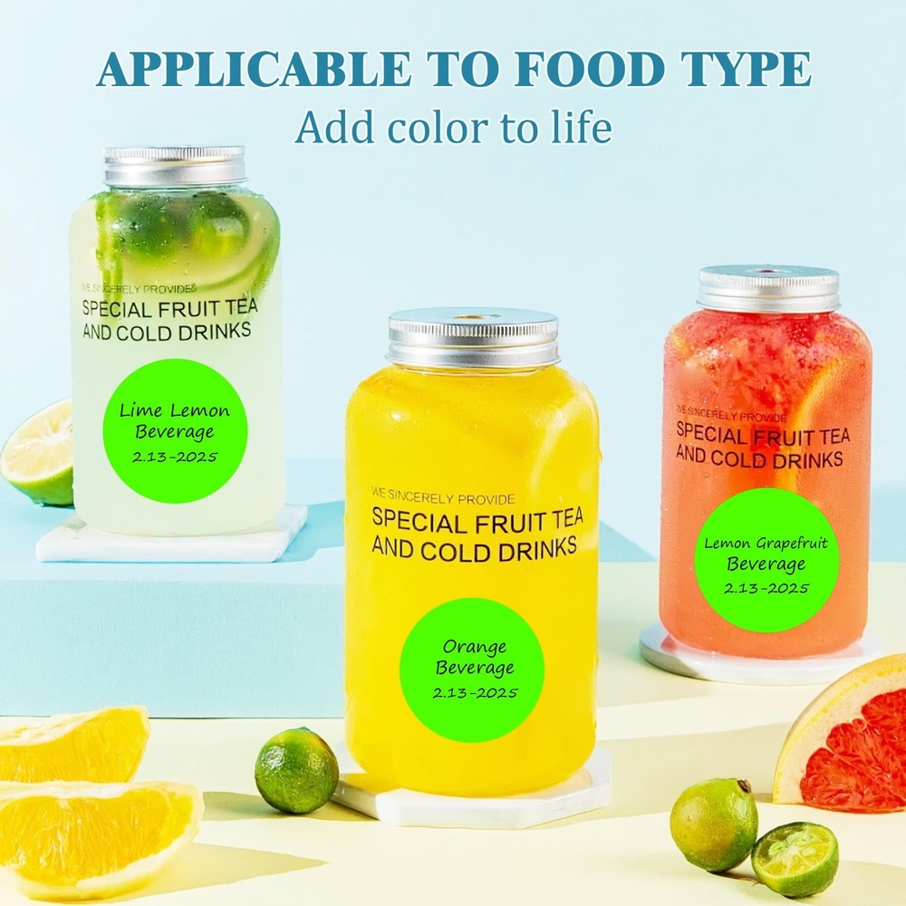 2 Inch Round Color Coding Labels (500 Count) - Fluorescent Green Dot Stickers...