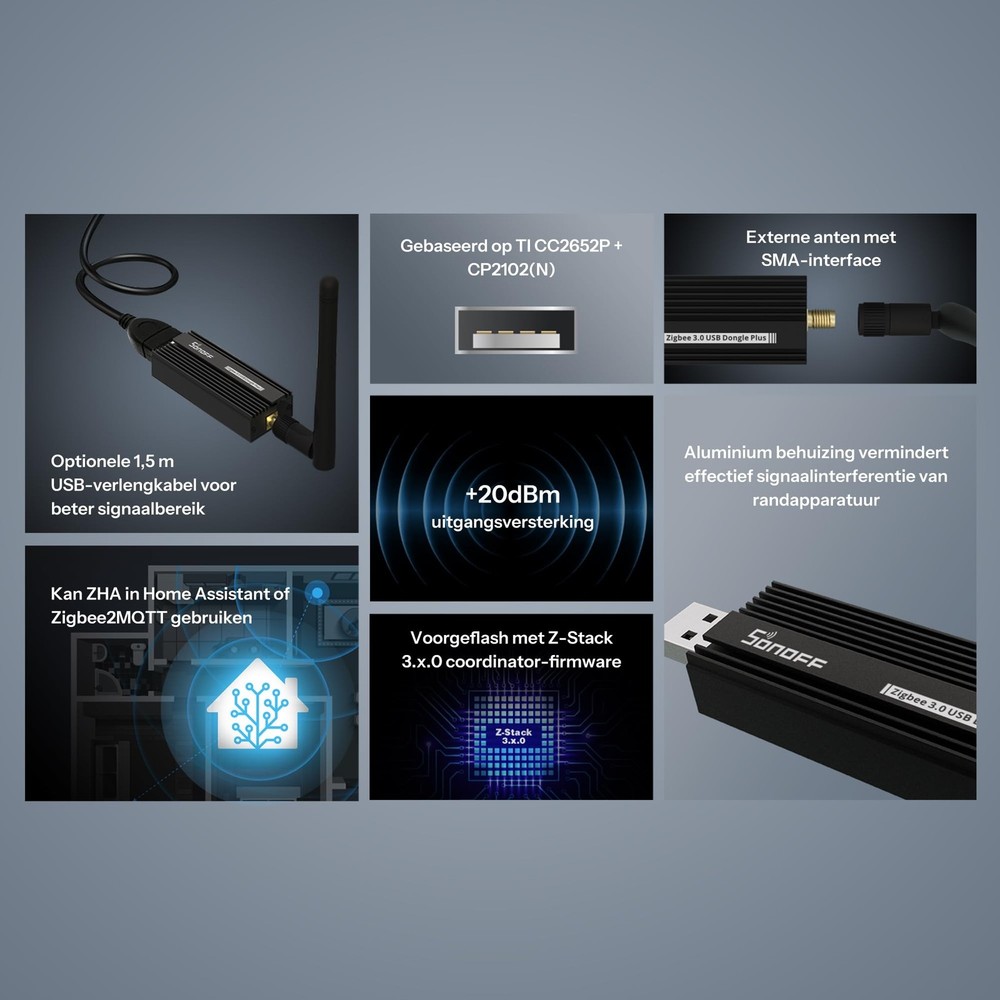 SONOFF Zigbee 3.0 USB Dongle Plus Gateway, Universal Zigbee USB Gateway with ...