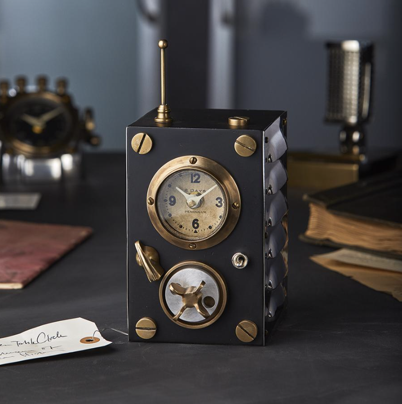 TRANSMITTER TABLE CLOCK Vintage Inspired INDUSTRIAL Pendulux SITCTRBK NEW