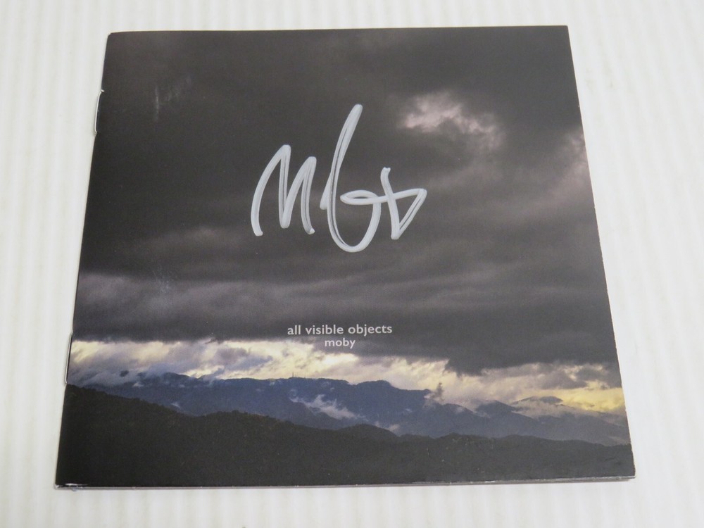 SIGNED MOBY ALL VISIBLE OBJECTS 2020 CD BOOKLET INSERT LITTLE IDIOT ROCK
