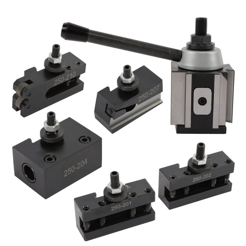 6 Pack BXA Tool Post Set 250-200 Complete Quick Change System for Lathes