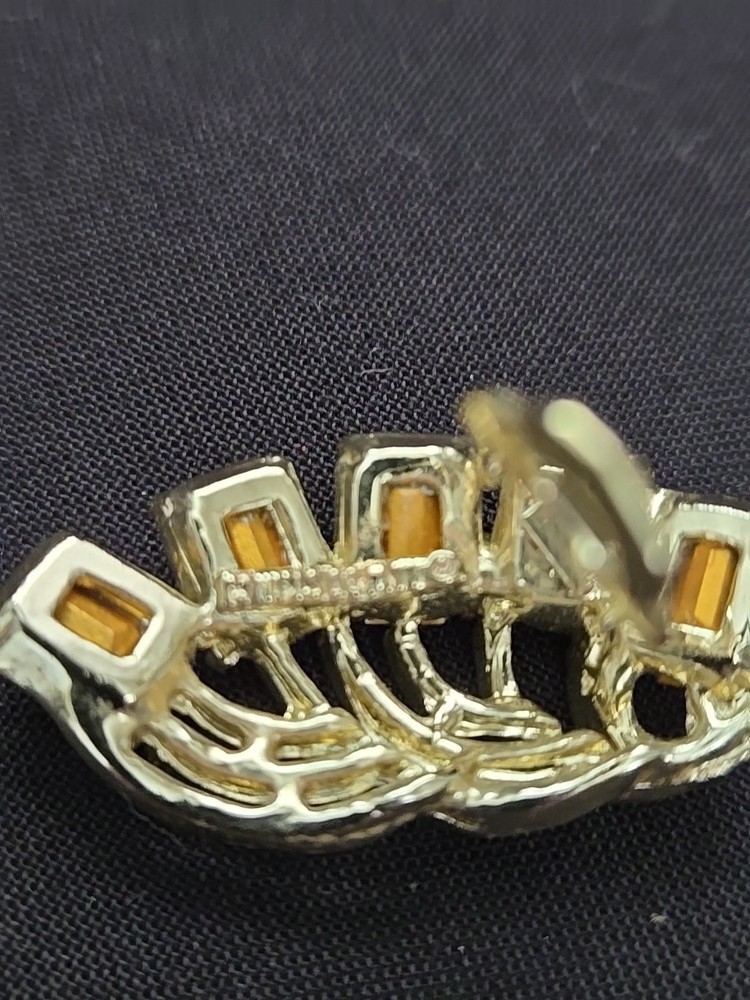 1950's Signed Dodds Gold & Crystal Earrings