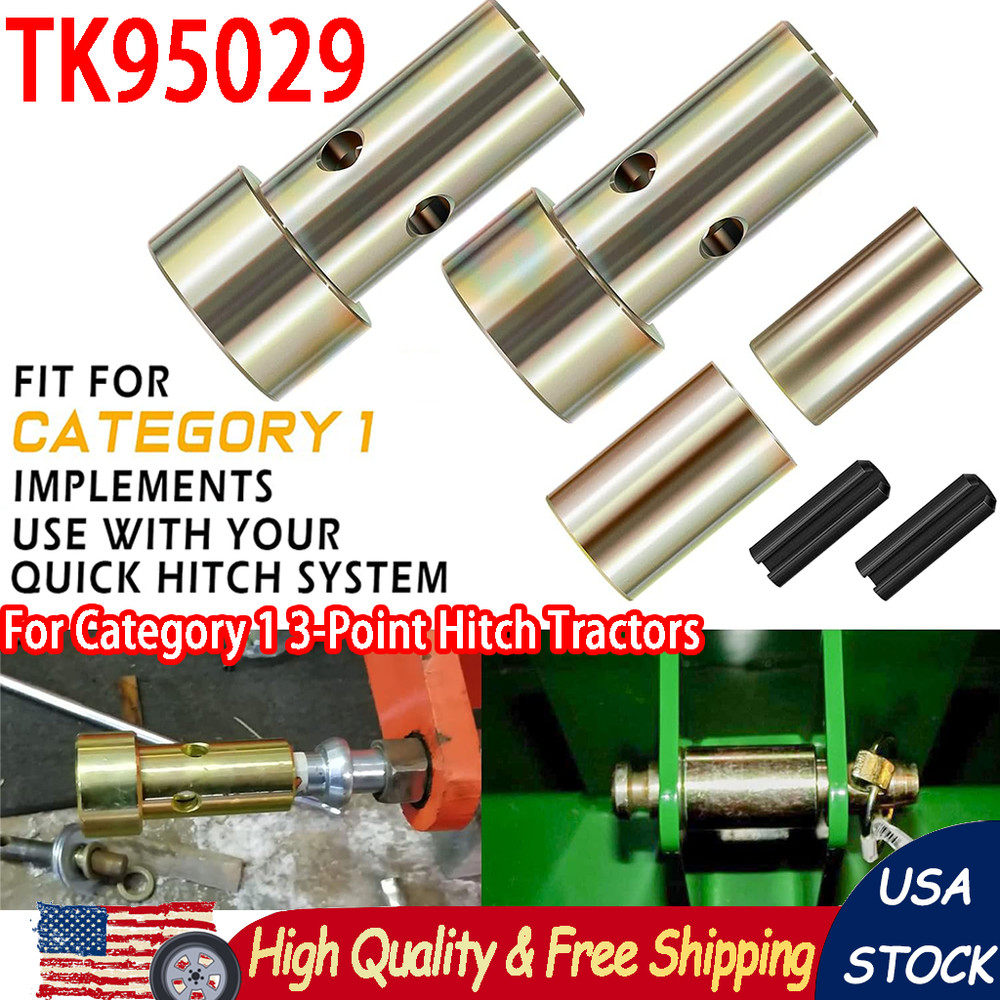 6PCS Category 1 3-Point Tractor Cat 1 Quick Hitch Bushing Roll Pins Kit TK95029