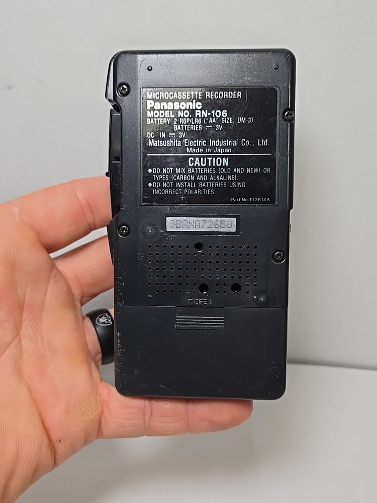 Panasonic RN-106 Black VAS Micro Cassette Recorder Microcassette