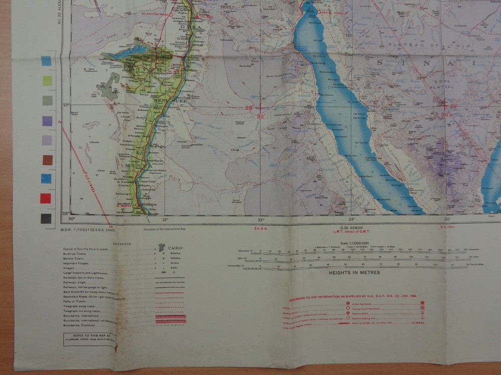 WW2 "RESTRICTED" British map of "CAIRO" (WING COMMANDER, DFC & BAR)