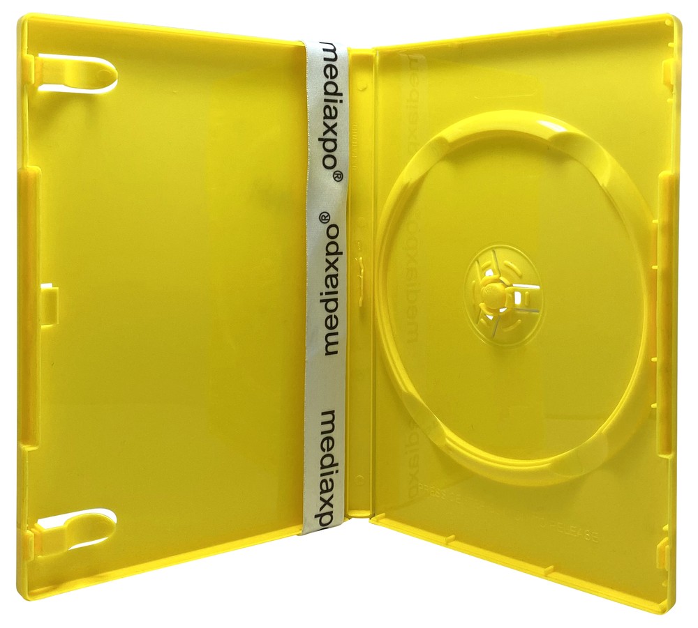 25 STANDARD Solid Yellow Color Single DVD Cases & 100 OPP Bags