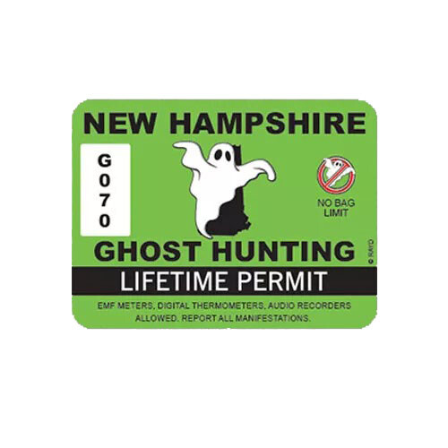 New Hampshire Ghost Hunting Permit Sticker Decal
