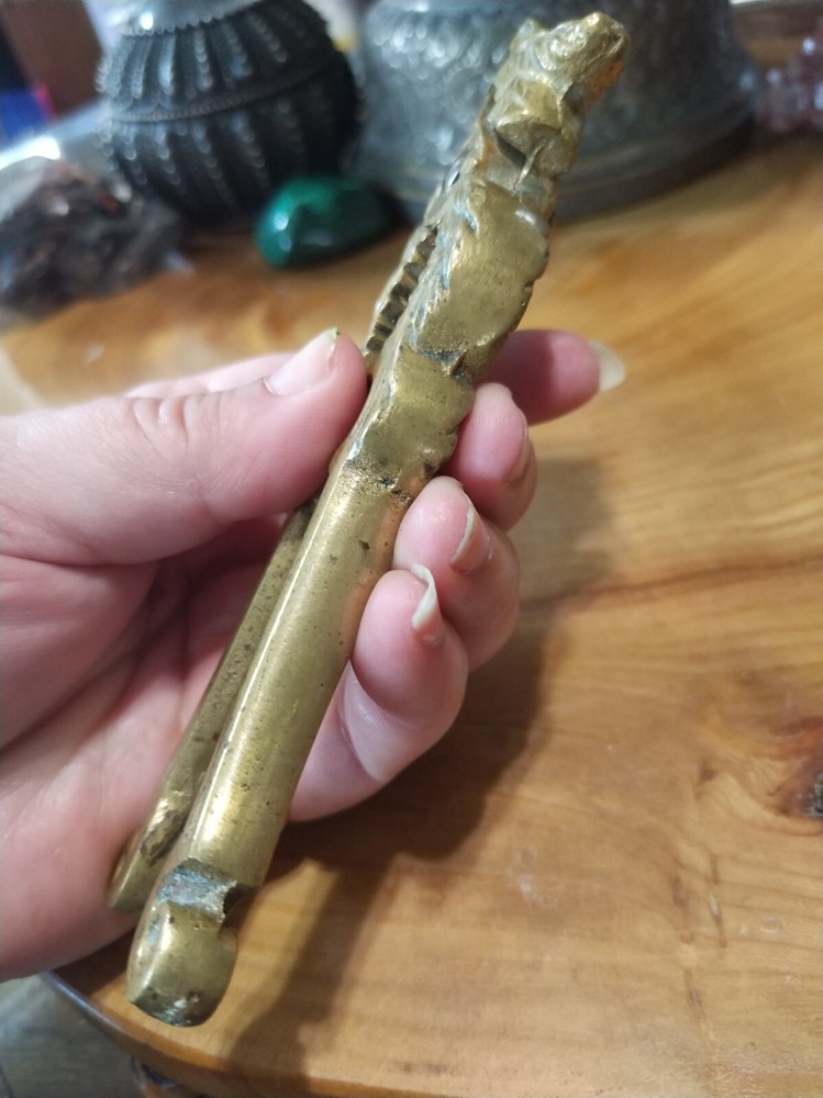 Vintage 1970s solid brass American eagle shaped novelty nutcracker