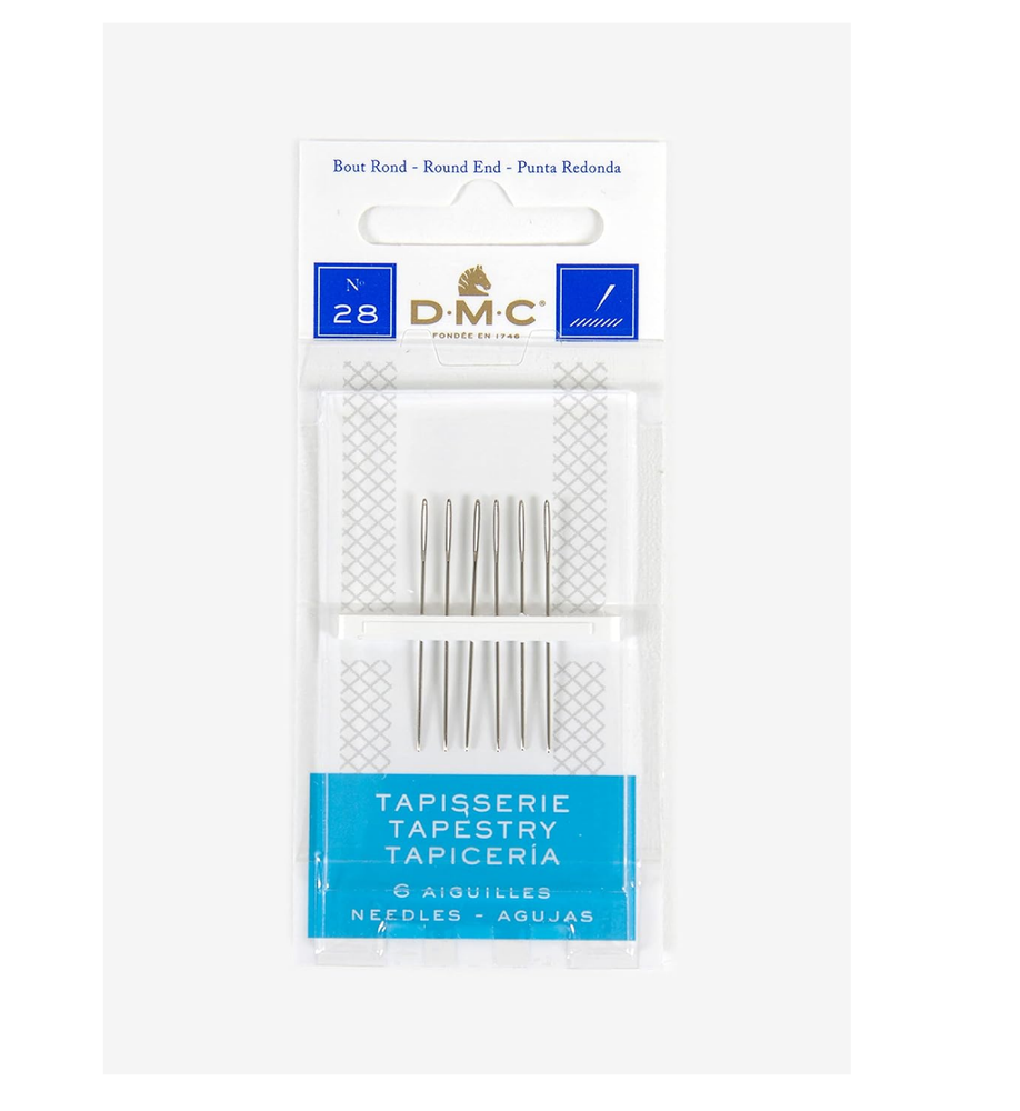 DMC 1767-28 Tapestry Hand Needles, 5-Pack, Size 28
