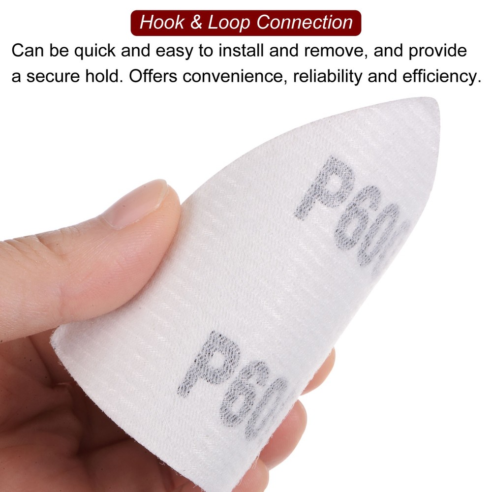 60Pcs Triangular Hook & Loop Sandpapers 320-1200 Grit Aluminum Oxide