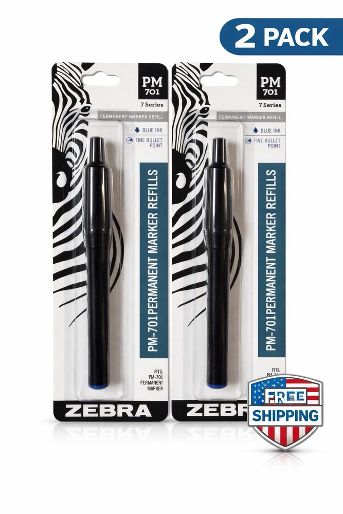 Zebra PM-701 Permanent Marker Blue Ink Fine Point (80121)