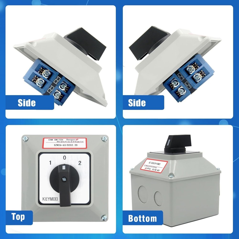 Durable 660V Rotary Changeover Switch, 63A Master Switch in Flame Retardant Box