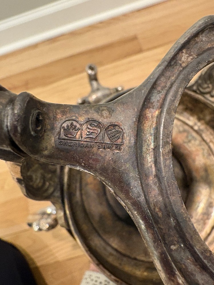 Sheridan Silverplate Samovar Tea Urn Victorian Style Ornate Decor Broken Handle