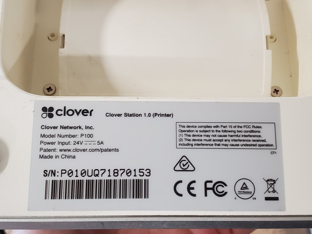 CLOVER C100 13" Touch Screen POS System W/ Printer and Keypad, Read