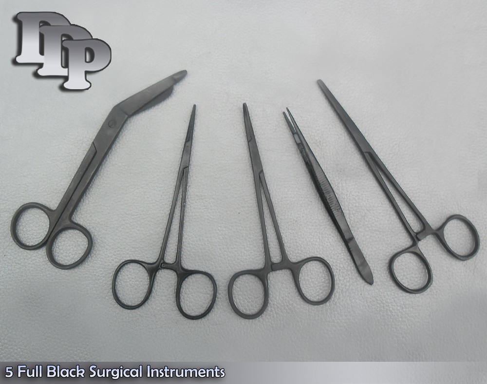 5 Pieces Full Black Instruments Surgical Dental Instruments