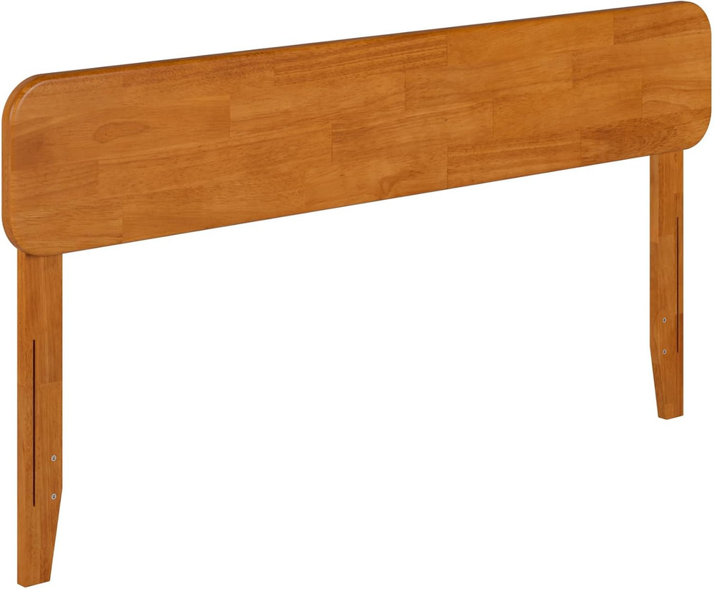 Florence Adjustable Modern Round Queen Headboard in Light Toffee Finish