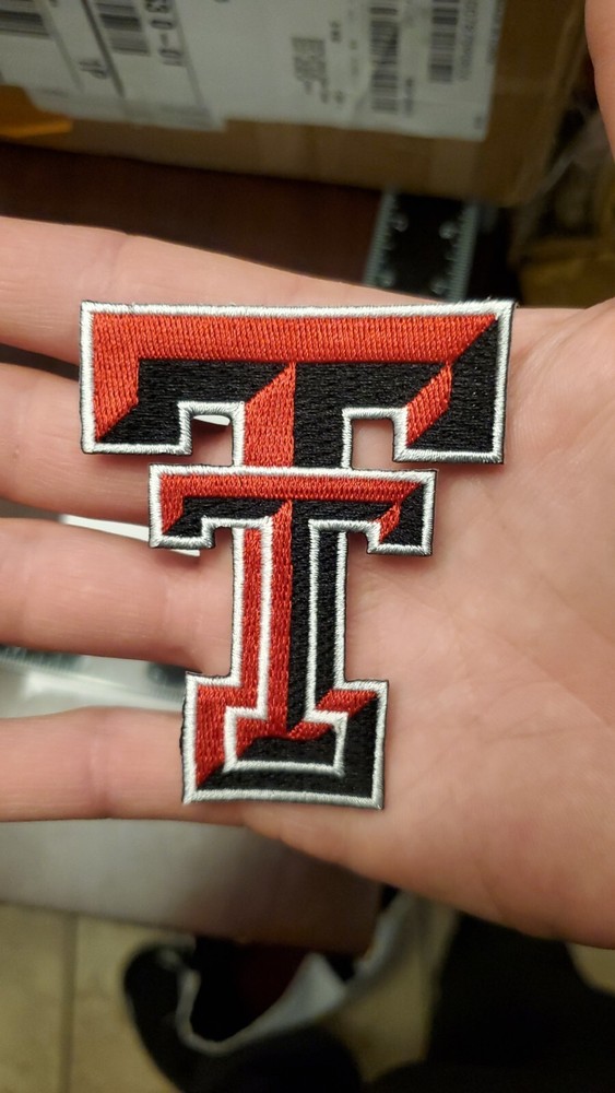 Texas Tech Patch. Embroidered. Iron On Backing. 3"x2.5"