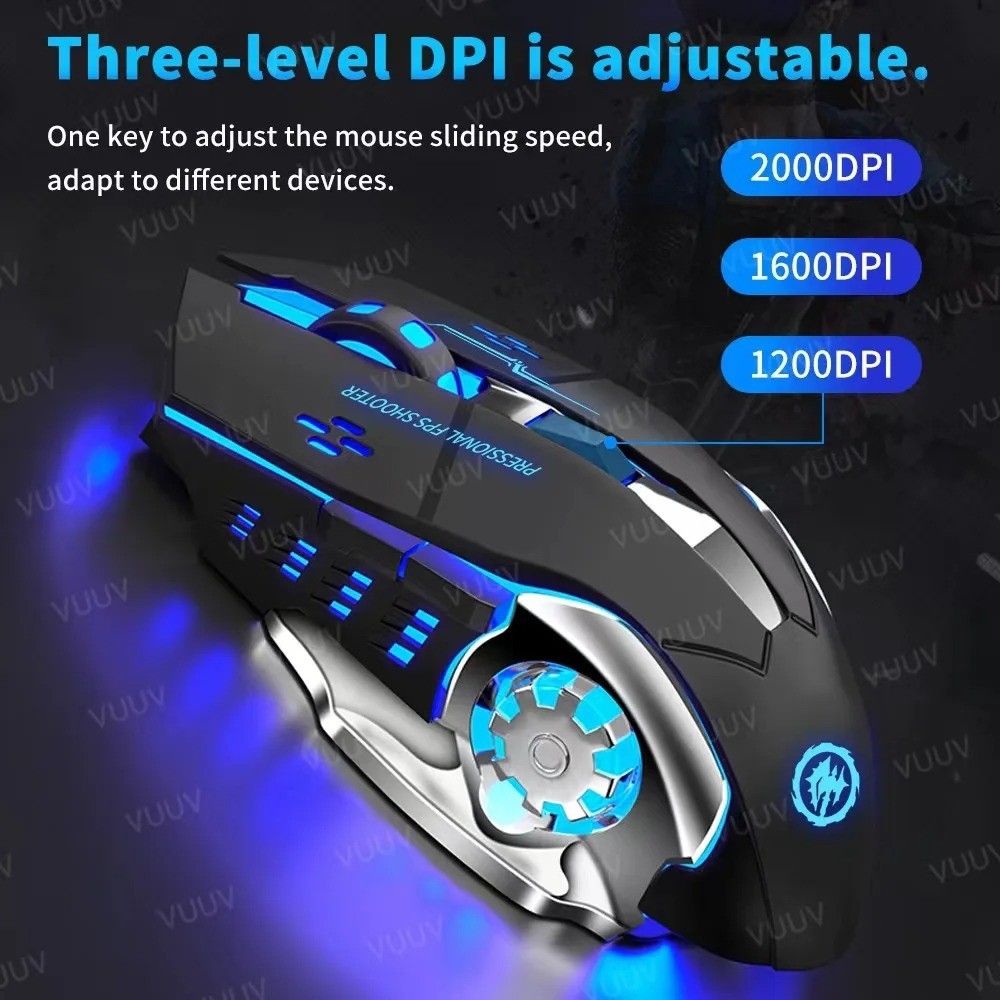 Bluetooth Rechargeable Wireless Gaming Mouse RGB Backlit USB PC Gamer Mouse