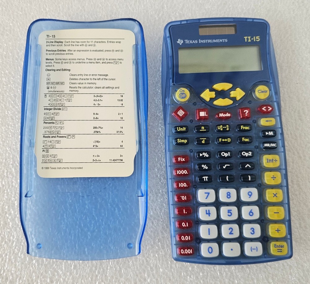 Texas Instruments TI-15 Explorer Elementary Calculator with Cover Tested