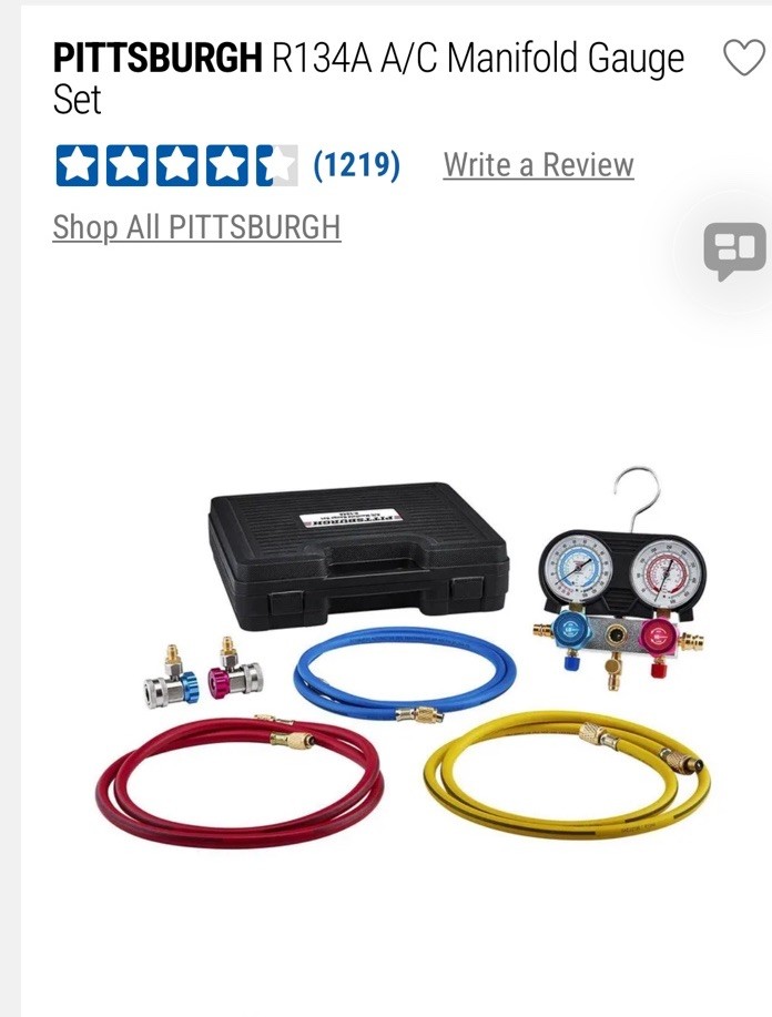 Pittsburgh A/C Manifold Gauge Set