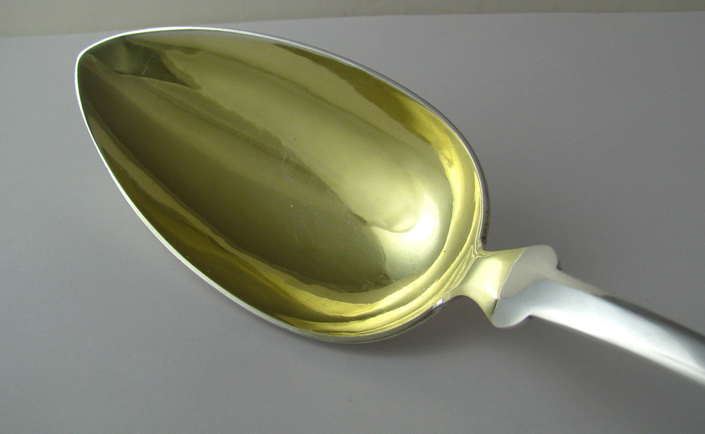 SOLID SILVER SPOON BASTING STUFFING SERVING SPOON by Guttenhöfer Germany ca1900s
