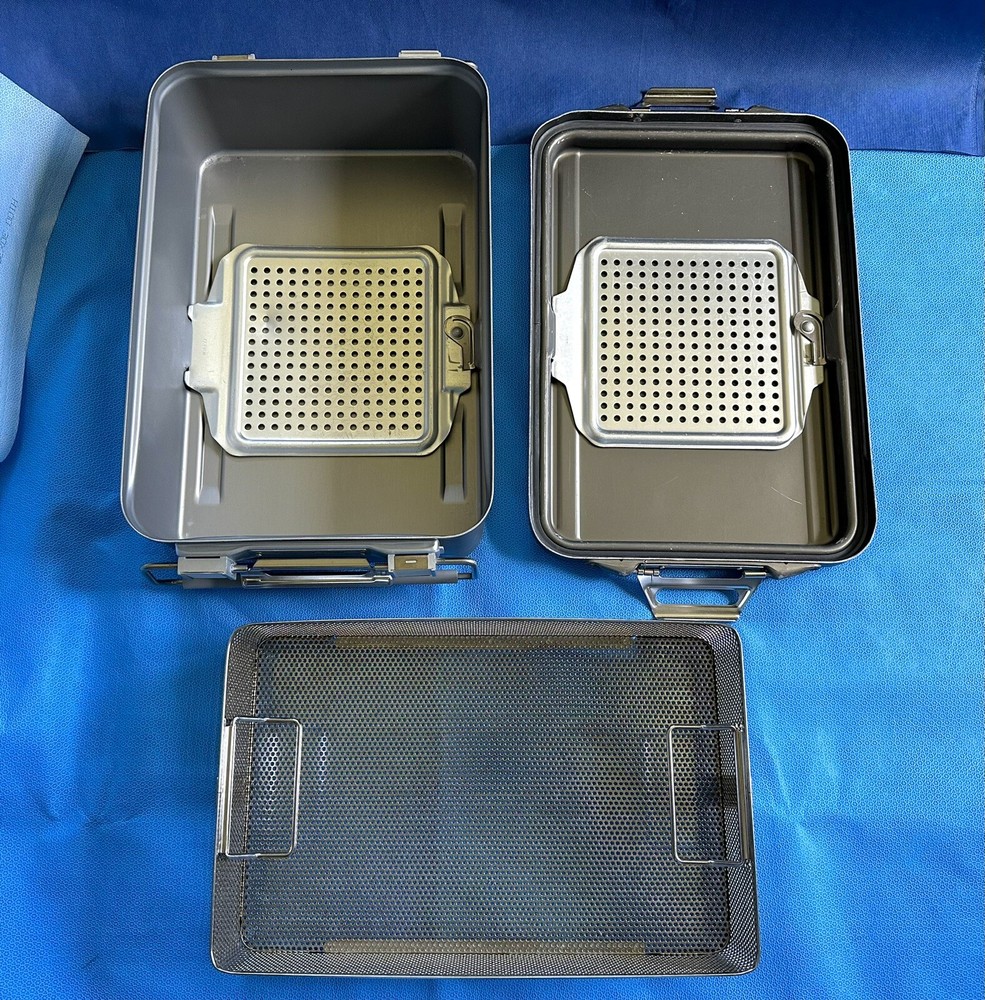 V Mueller Instrument Sterilization Containers With 100 + Filters