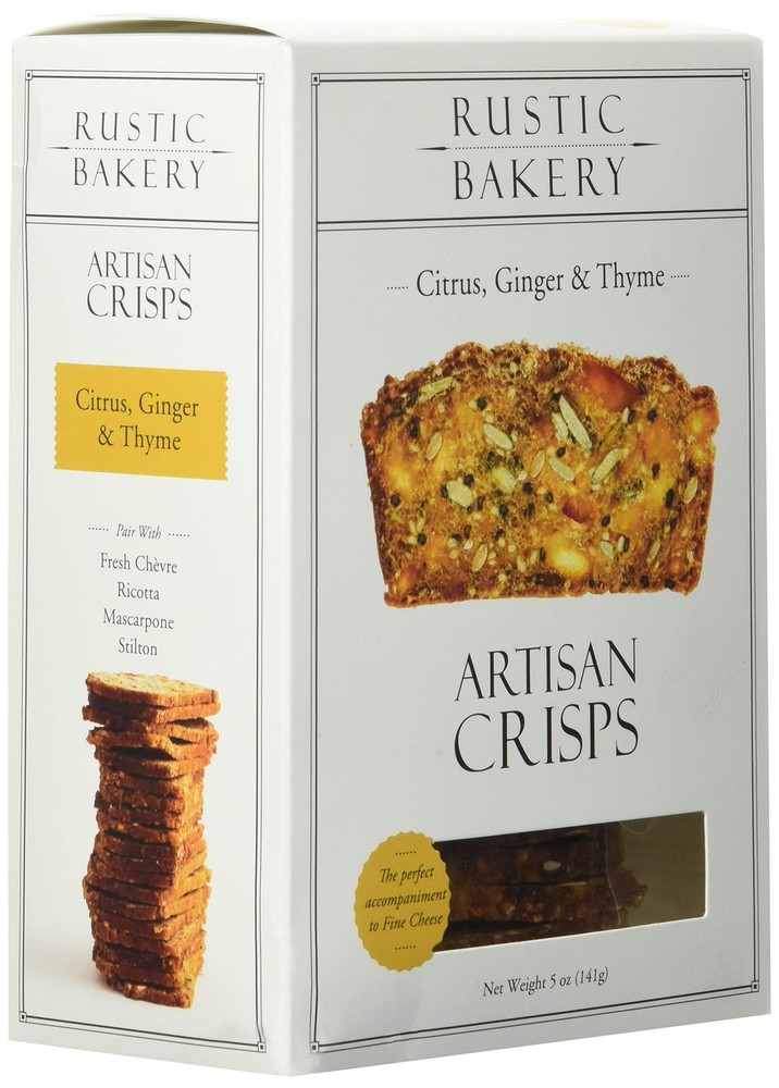 Rustic Bakery Citrus Ginger Thyme Crisps 5 Ounce Artisan Crackers