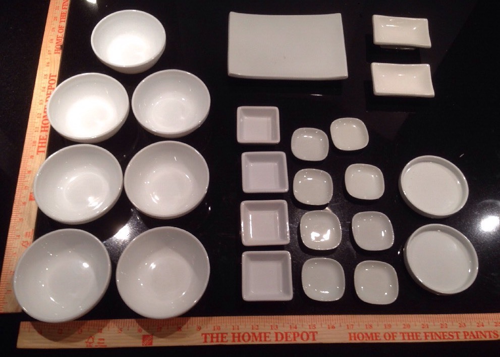 24 Piece White Serving Pieces
