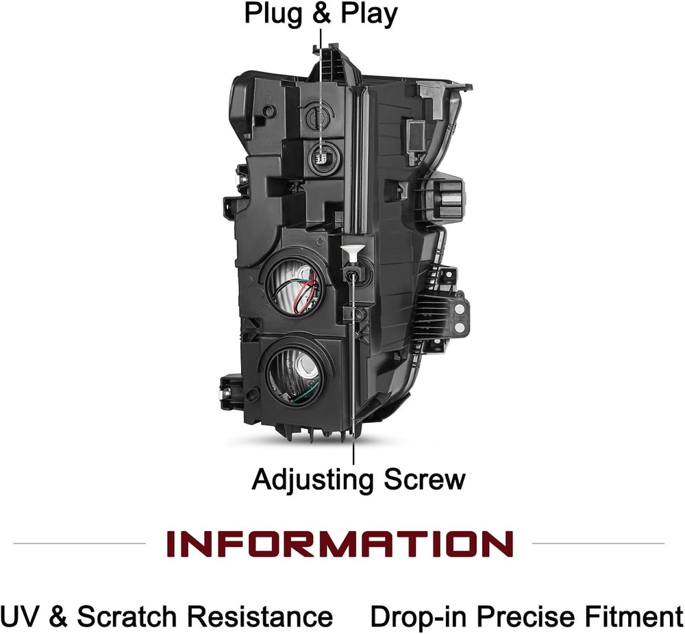 Halogen Headlight For 2024-2025 Chevrolet Silverado 2500HD Driver Side Black