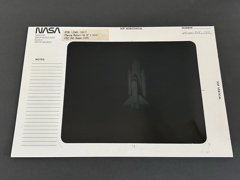 1981 NASA KSC Space Shuttle Columbia STS-1 Crawler Presentation Transparency-723