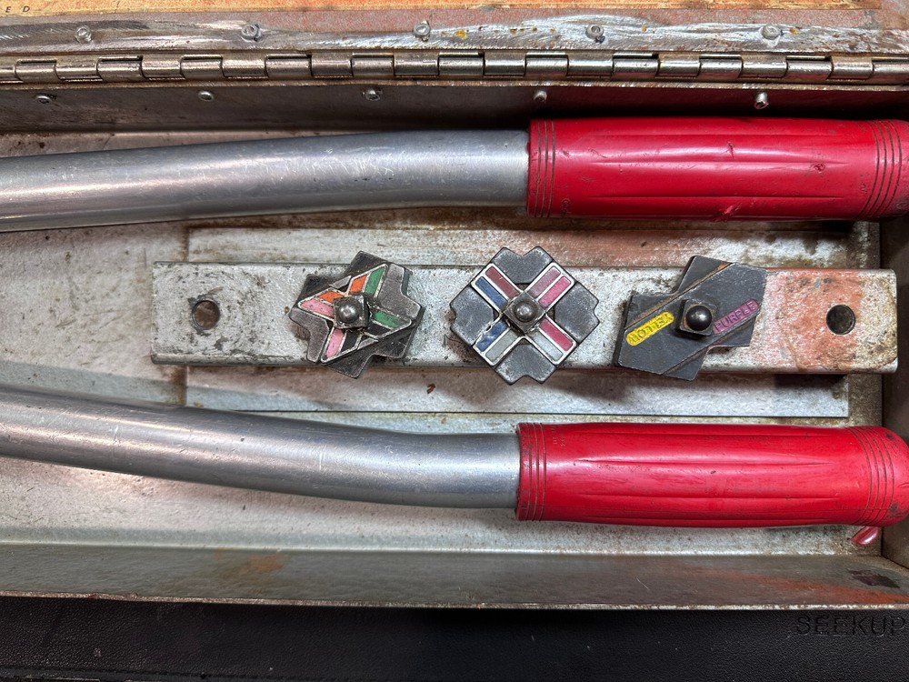 Thomas & Betts TBM5 Compression Lug & Splice Terminal Crimper Tool + 3 Dies USA