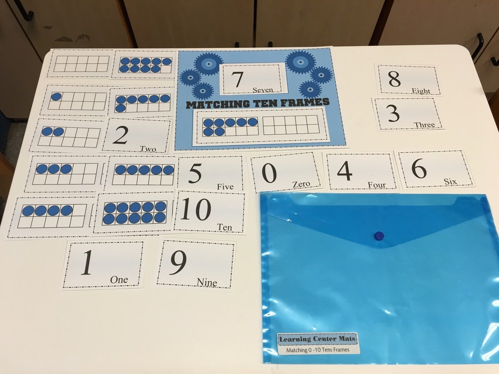 0-10 Matching Ten Frames Learning Center- Laminated - Math Mats