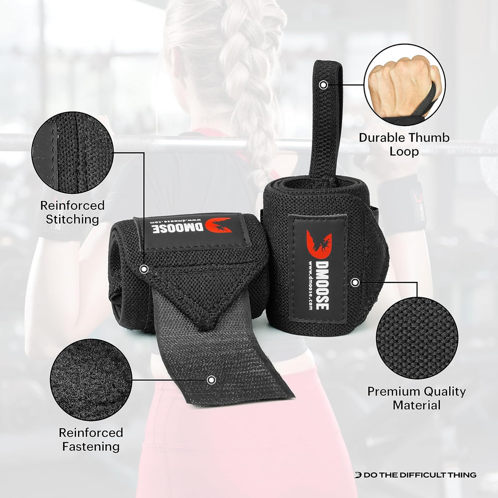 Wrist Wraps (IPL Approved), Avoid Injury and Maximize Grip with Thumb Loop, 18"