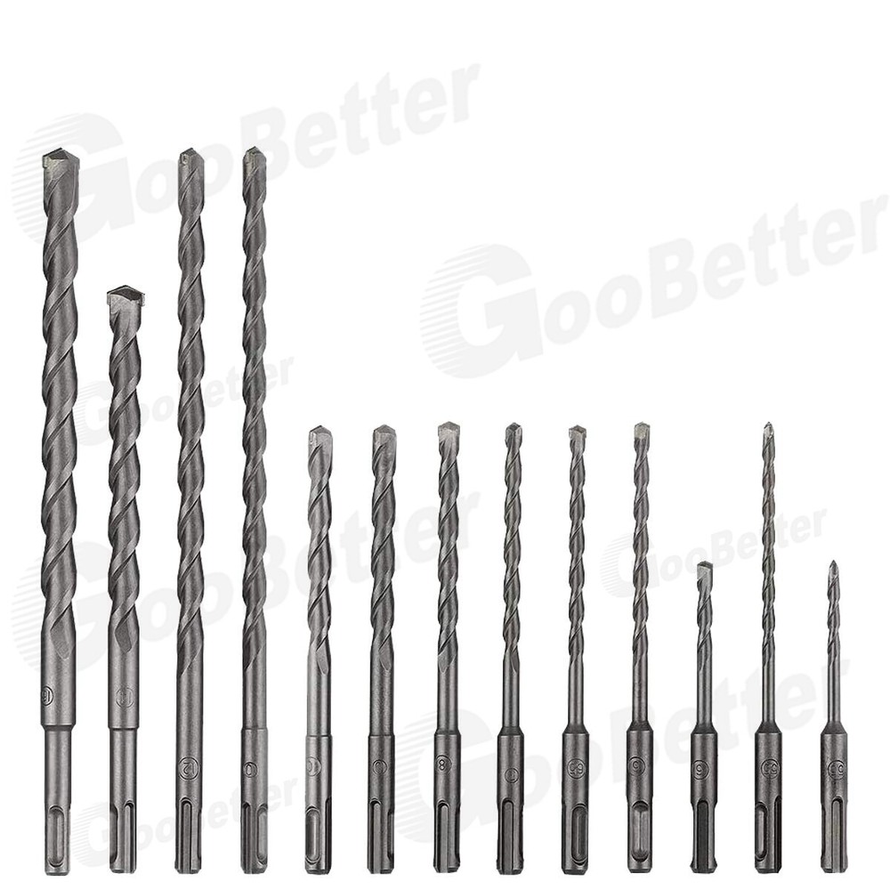17pcs SDS Plus Rotary Hammer Bits Drill Bit & Chisel Set Groove Concrete w/ Box