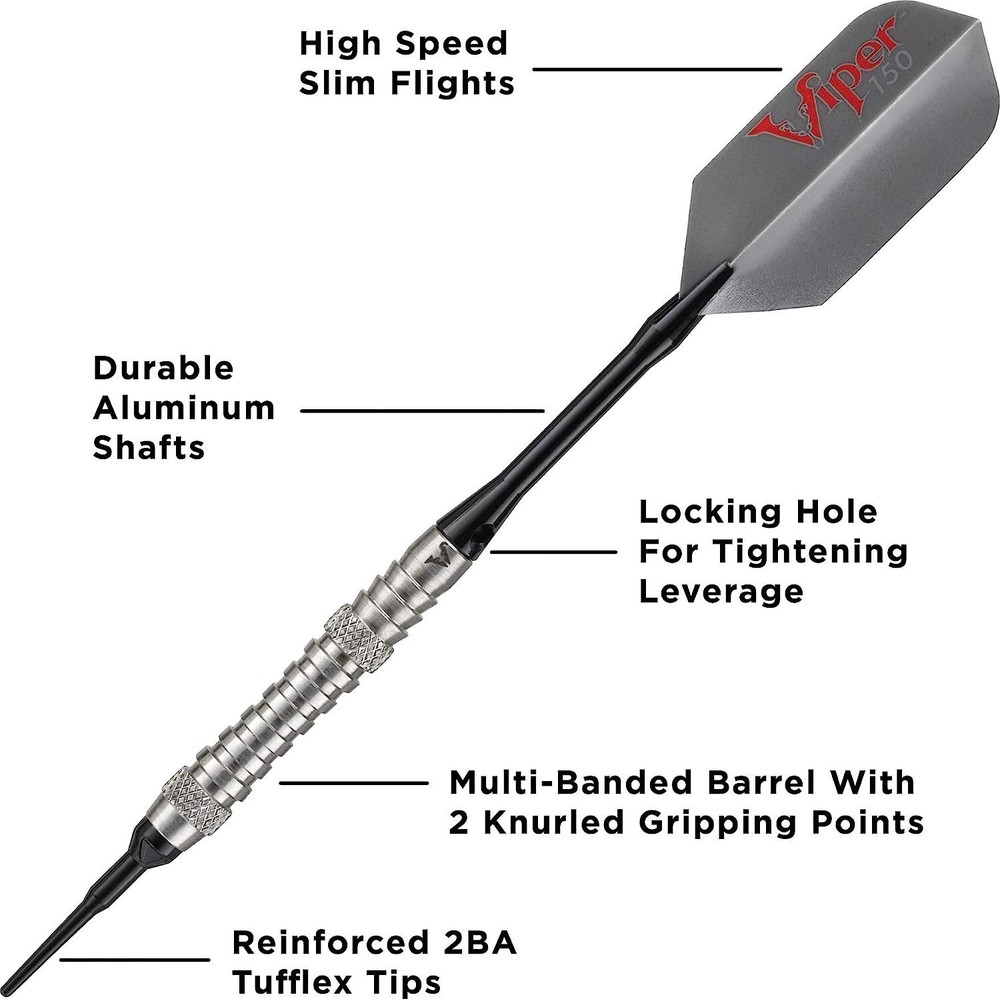 Viper V-Factor 90% Tungsten Soft Tip Darts with Storage/Travel Case