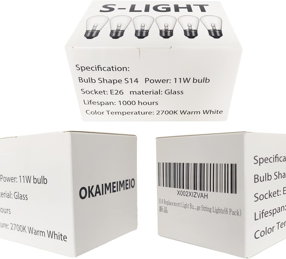 S14 Replacement Light Bulbs for String Lights, 11 Watt E26 Medium Standard Base,