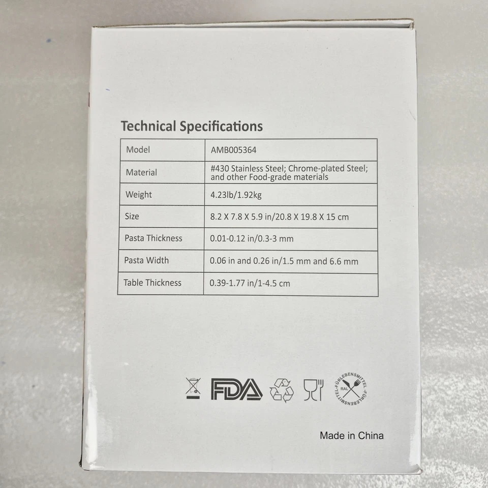 Sailnovo Pasta Maker Machine 150 Roller Pasta Maker, 7 Adjustable Thickness