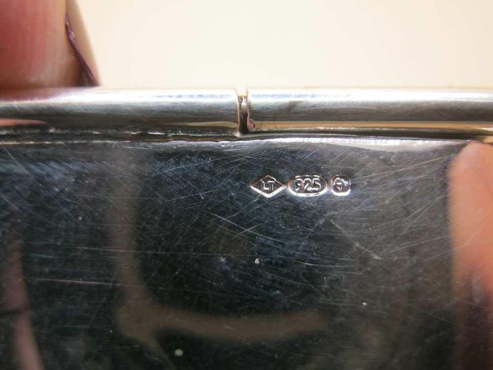 Victorian Style Birmingham Sterling Silver Double Envelope Stamp Case Box Holder