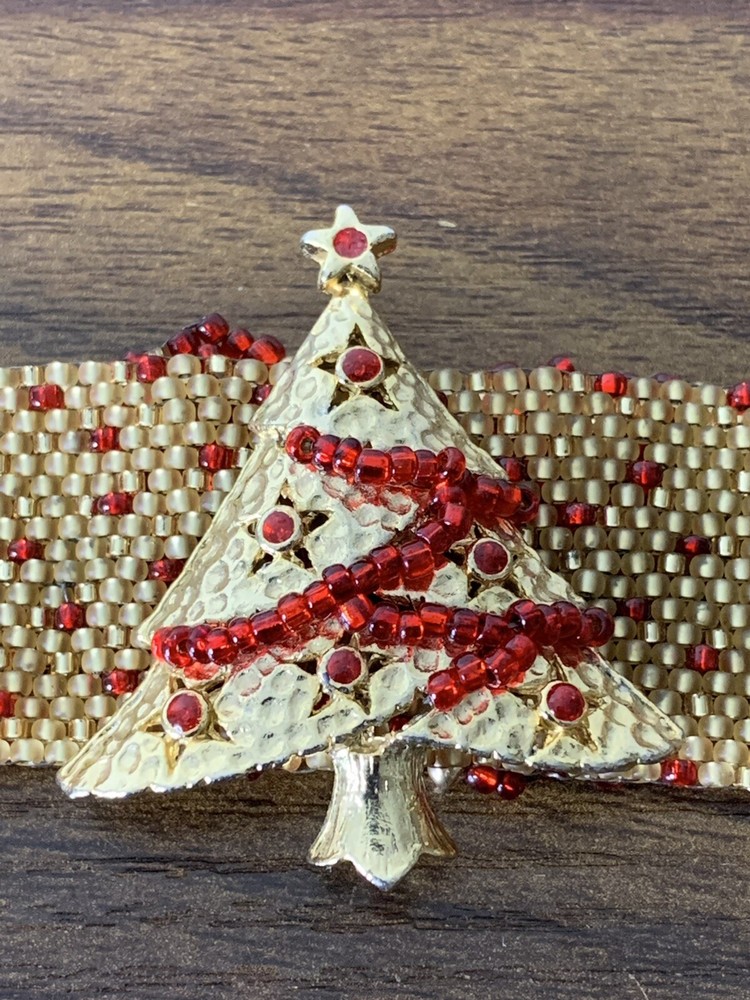 Handmade Timeless Beaded Tree Christmas Bracelet