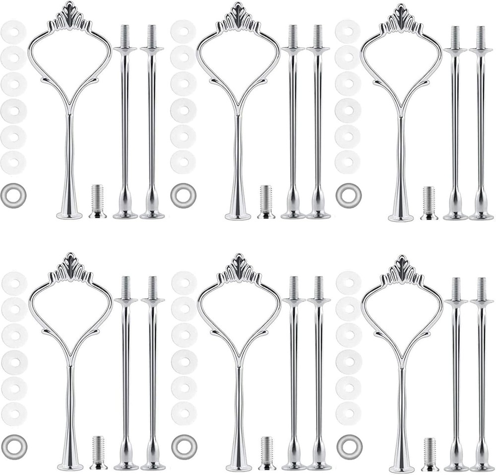 BetterJonny 6 Sets 3 Tier Cake Plate Stand Handle, Cake Stand Hardware Handle...