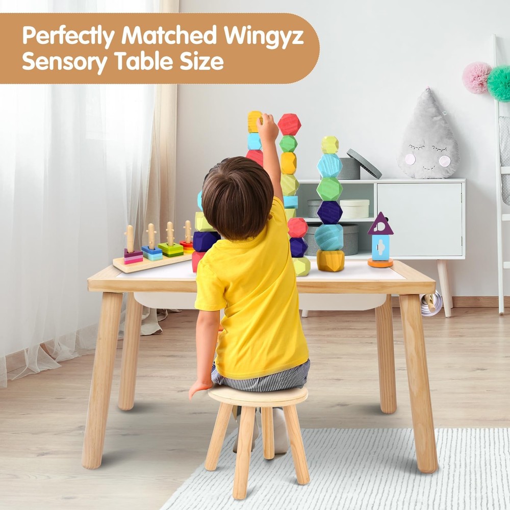 Wooden Step Stools for , 10 Inch Solid Chairs Perfect Matched Sensory Table, ...