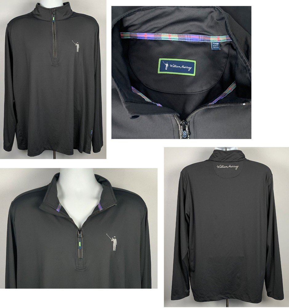 William Bill Murray Golf Half Zip Pullover Jacket  Mens XL Polyester Spandex